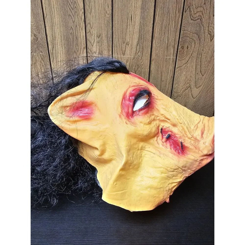 Vivid Latex‎ Horror Pig Monster Mask  With Wig/Hair